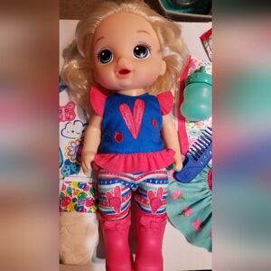 Baby Alive So Many Styles Blonde Straight Hair Blue Eyes E2101 Rare
